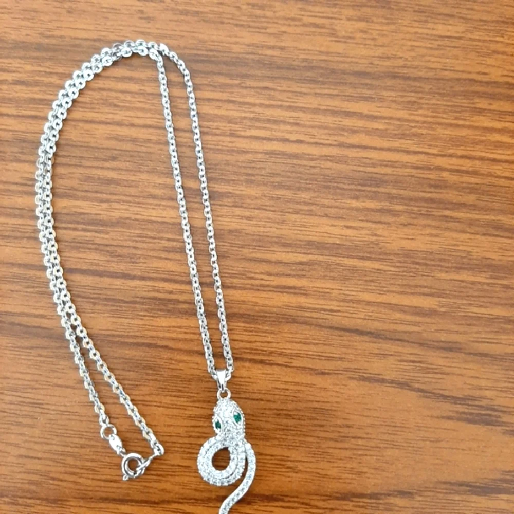 Elegant Silver Snake Pendant Necklace - Picture 4 of 4